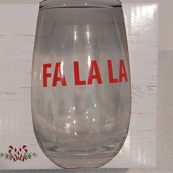 New Holiday Cheer Set of 2 Stemless 18oz Holiday Wind Glasses - Picture 3 of 5